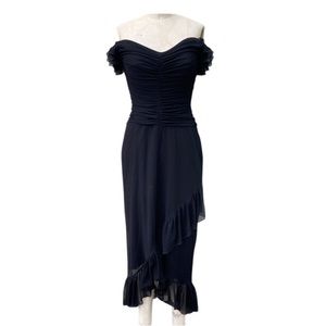 Black Ruffled Tadashi Dress Y2K